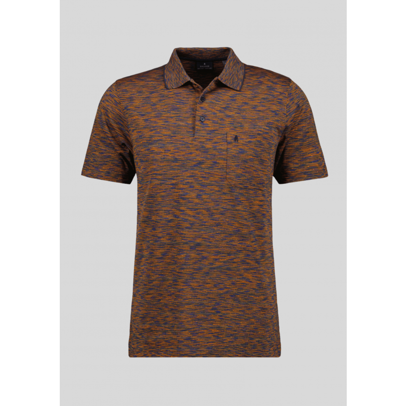 Ragman, Polo, Microfiber Dots Stripe, Orange