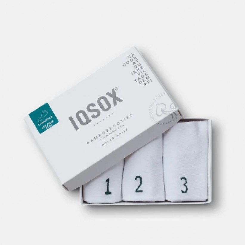 IQ, 3-PAK BAMBUS FOOTIES I HVID
