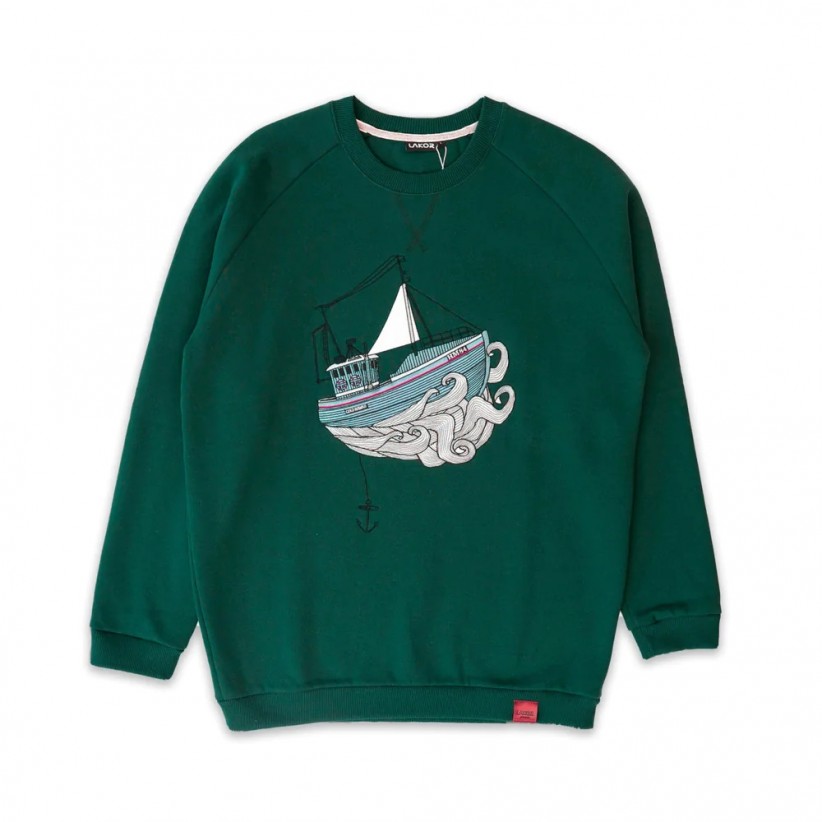 SWEATSHIRT, 'KUTTER' / GRØN