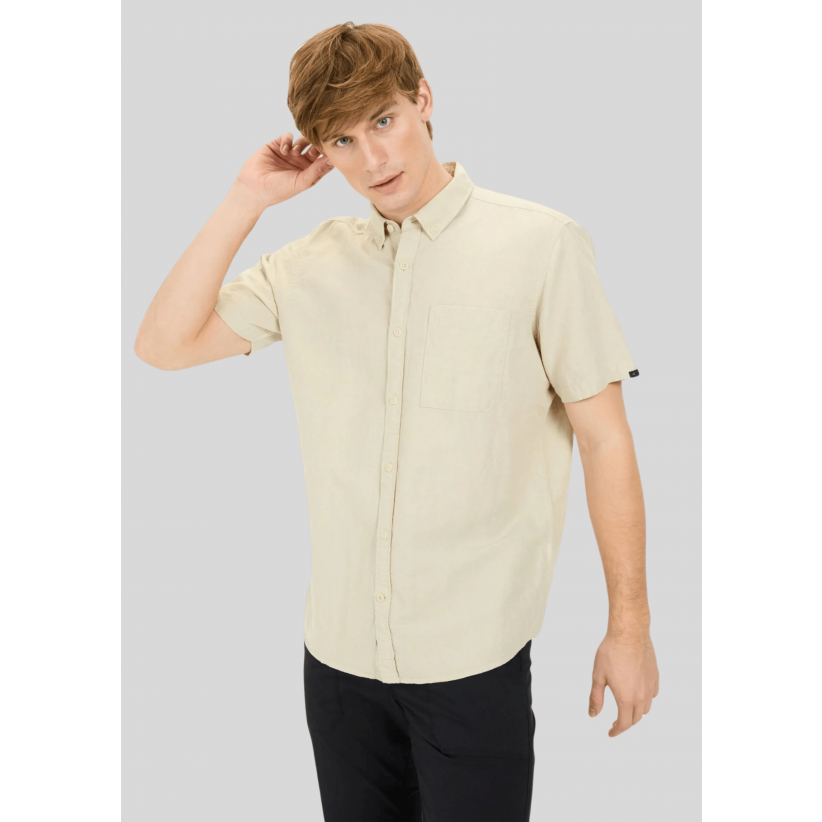 CamelActiveSkjorteSSLinenCottonShirtBeige-01