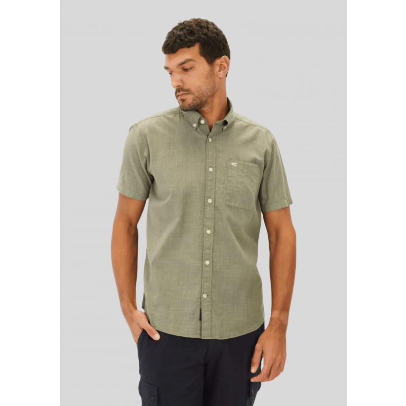CamelActiveSkjorteSSLightStripedShirtGreen-01