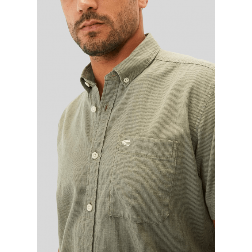 CamelActiveSkjorteSSLightStripedShirtGreen-01