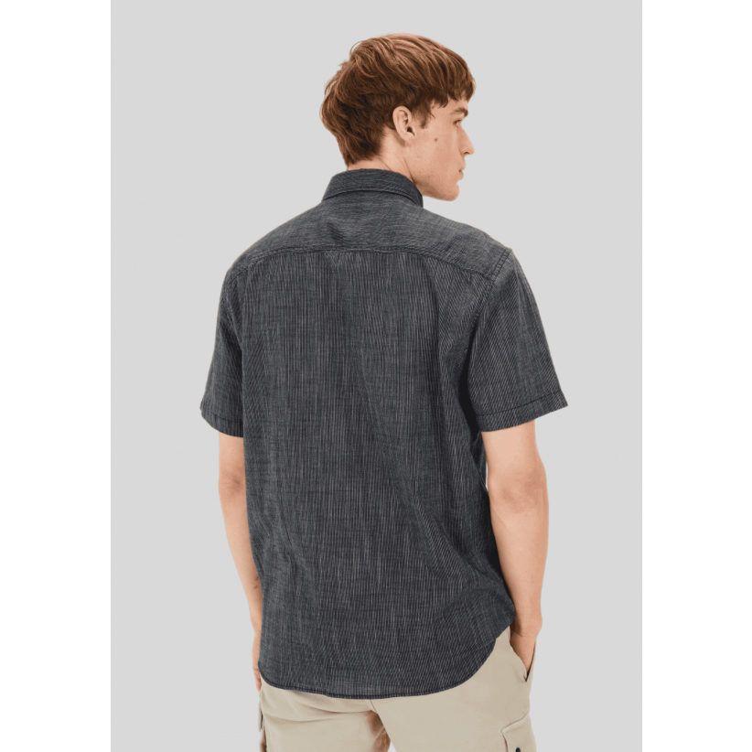 CamelActiveSkjorteSSFineStripesNavy-01