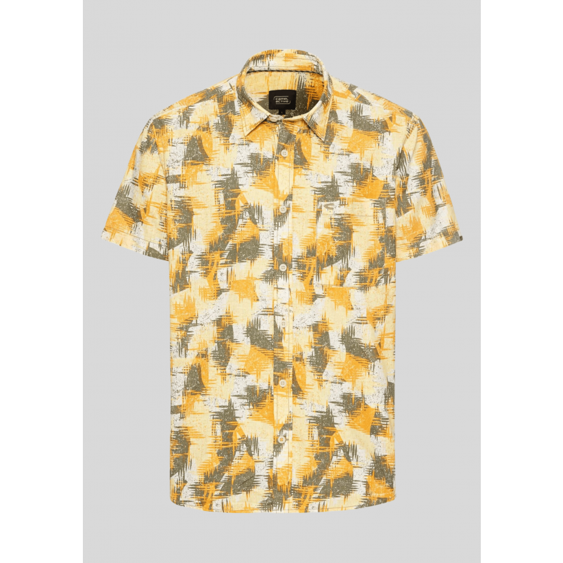 Camel Active, Skjorte SS, Textured Pattern, Yellow 