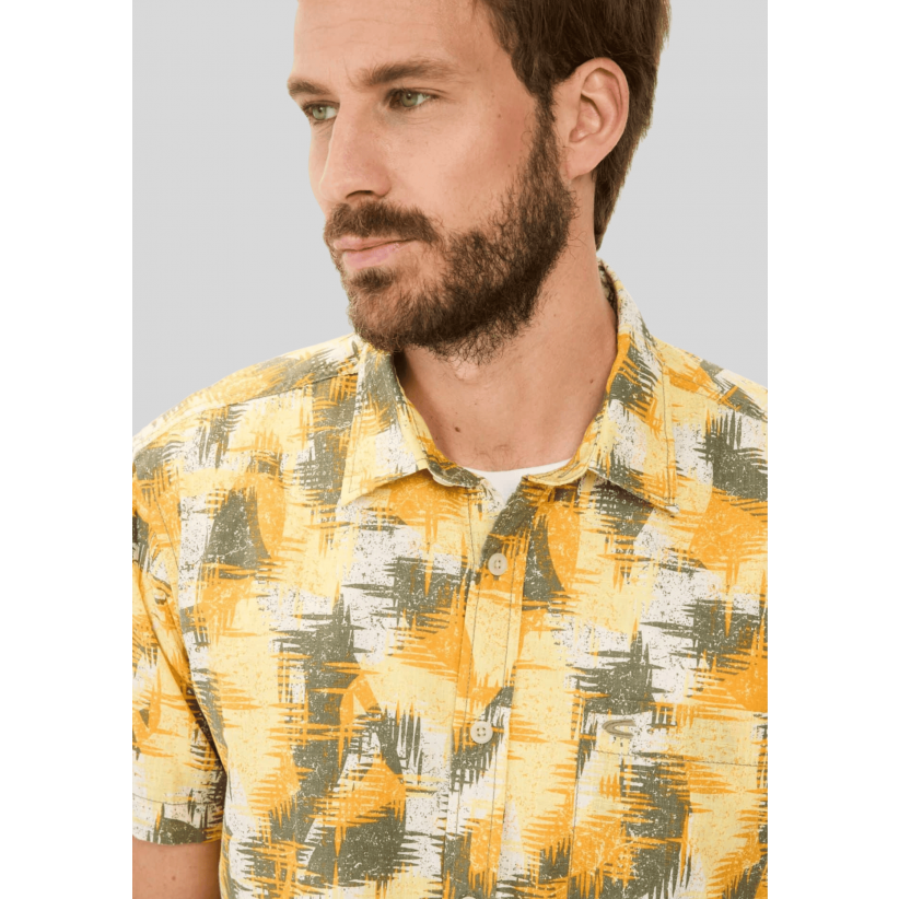 CamelActiveSkjorteSSTexturedPatternYellow-01