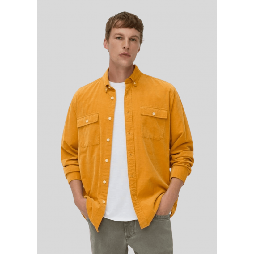 CamelActiveSkjorteCorduroyPocketOrange-01