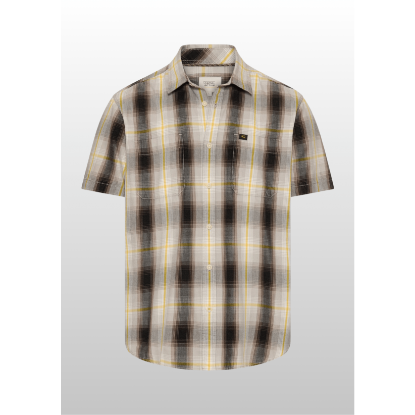 Camel Active, Skjorte SS, Light Cotton, Yellow Check