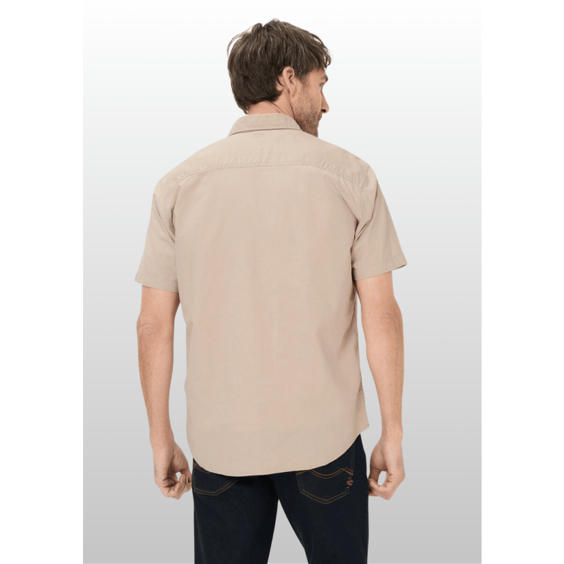 CamelActiveSkjorteSSCottonLinenBlendBiege-01
