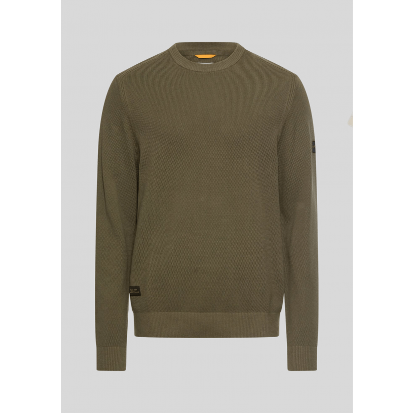 Camel Active, Strik, Knitted Crewneck Sweater, Dark Green