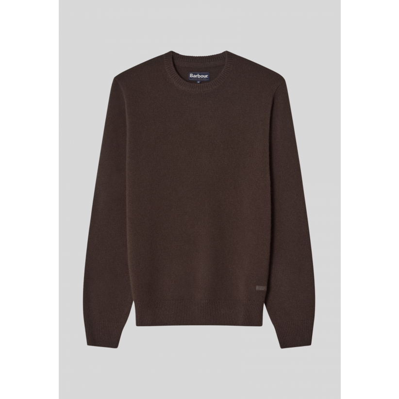 Barbour, Strik, Essential Crew-Neck Jumper, Brown