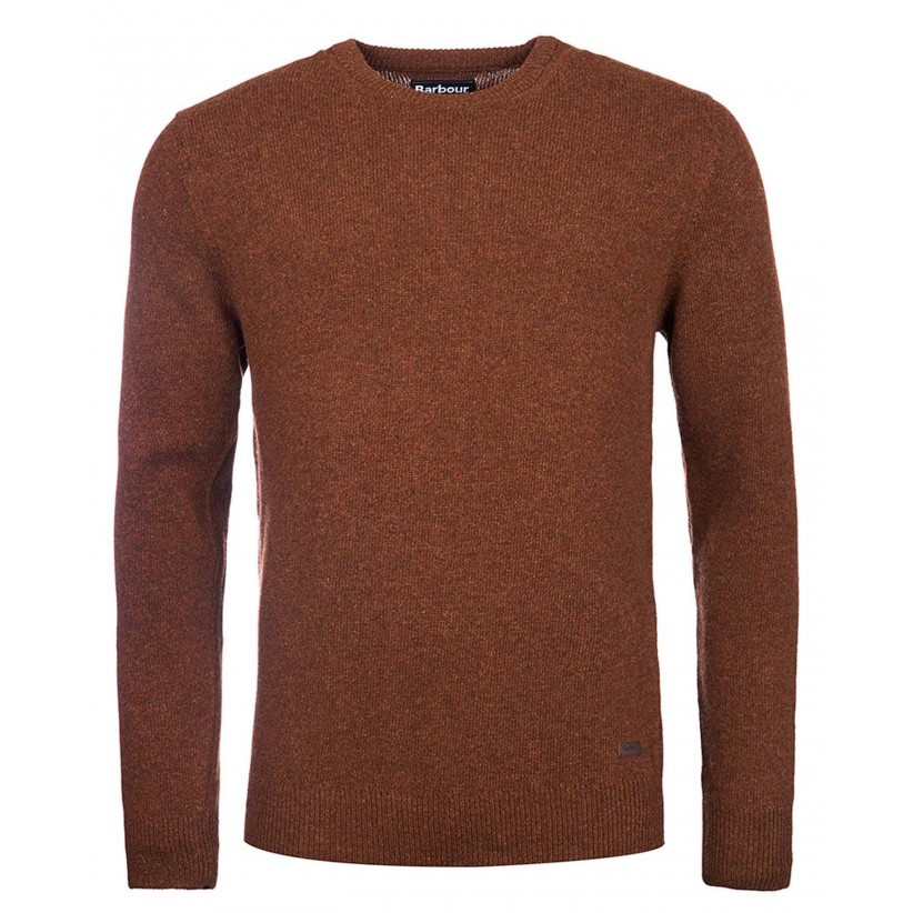 BARBOUR, PATCH CREWNECK I BRUN