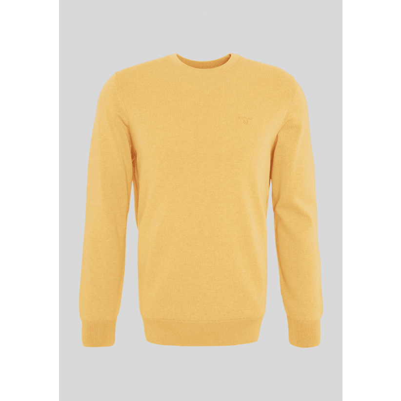 Barbour, Strik, Pima Cotton Crew Neck Sweater, Honey Gold 
