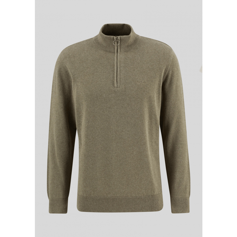 Barbour, Strik, Cotton Quarter-Zip Jumper, Smokey Olive 