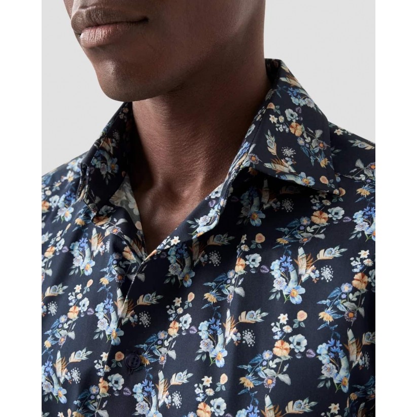 EtonSkjorteContemporaryFloralPrintTwillNavy-01