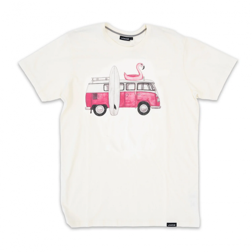 LAKOR, PINK VAN T-SHIRT I HVID 