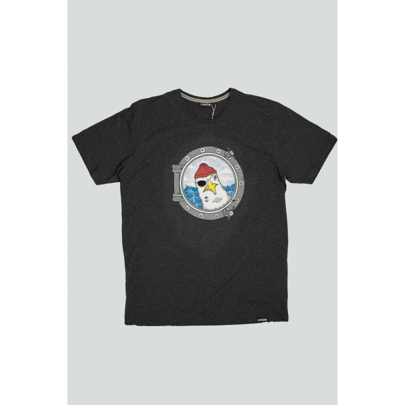 LAKOR, PORTHOLE T-SHIRT I GRÅ