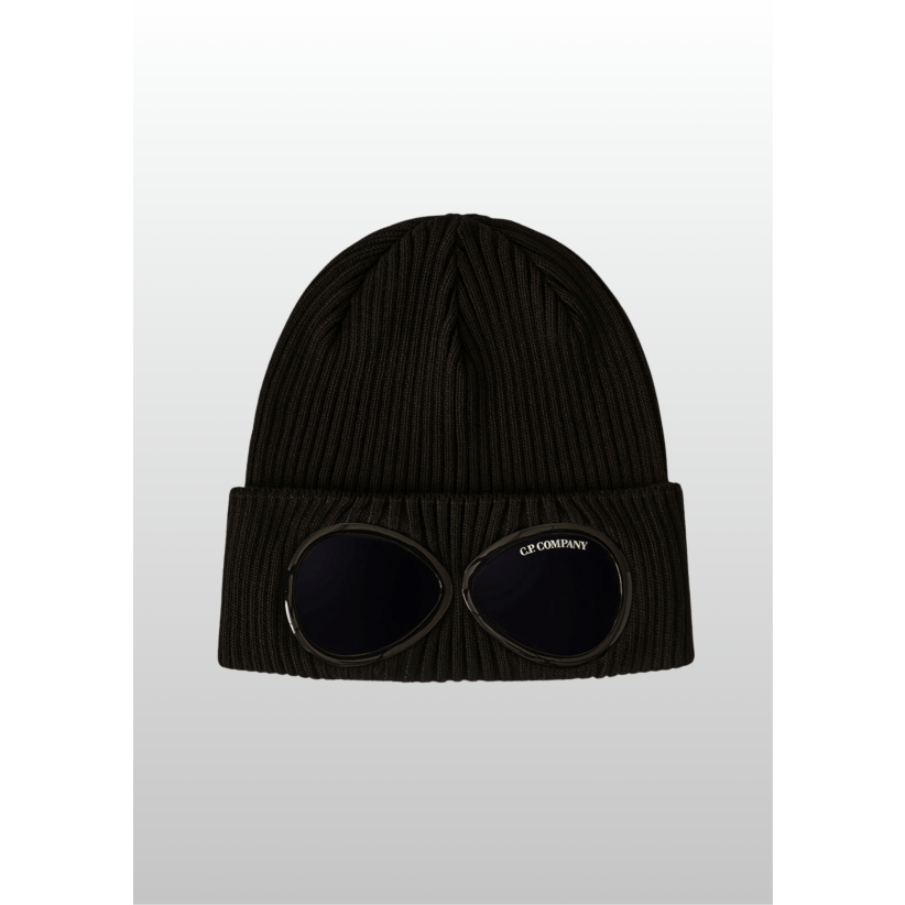 C.P. Company, Strikhue, Cotton Goggle Beanie, Black