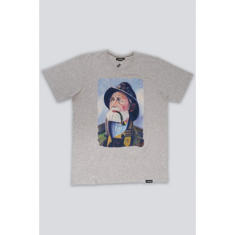 LAKOR, SKIPPER T-SHIRT I LYS GRÅ 