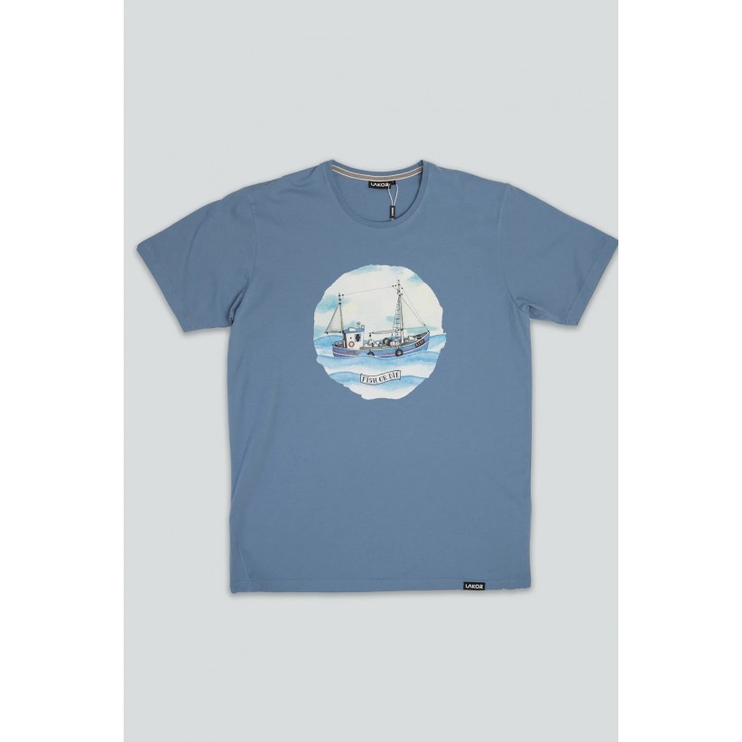 LAKOR, NEVER SINK T-SHIRT I BLÅ 