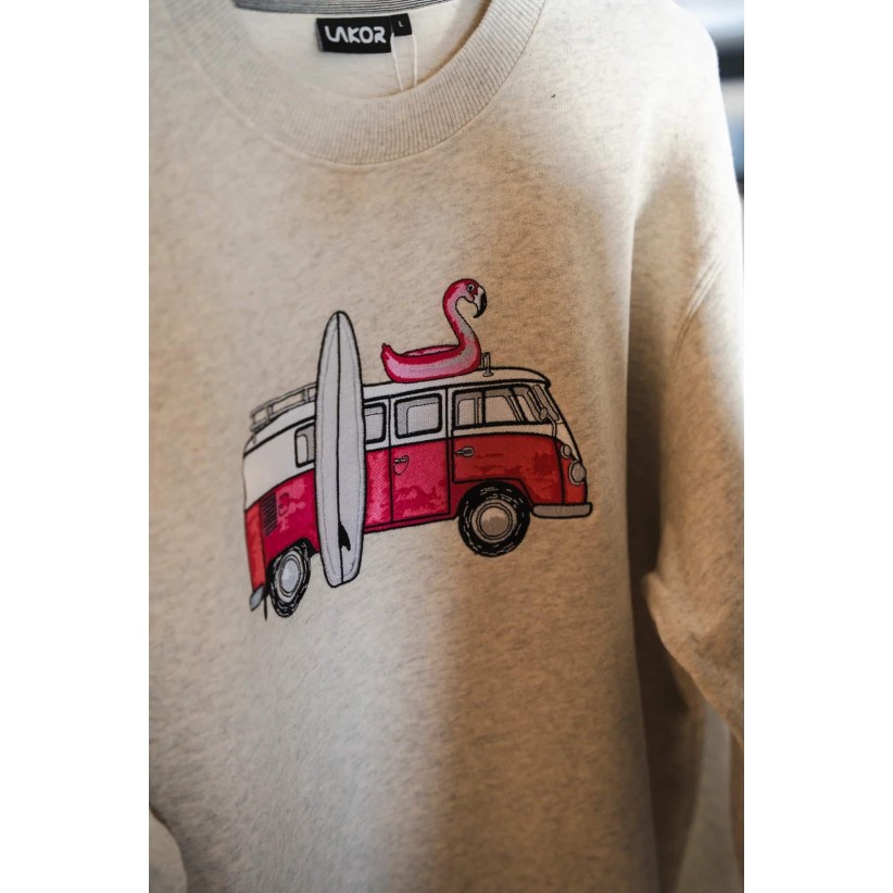 LakorSweatshirtPinkVanOutmealMelange-01