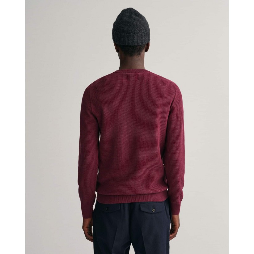 GantStrikCrewneckBordeaux-01