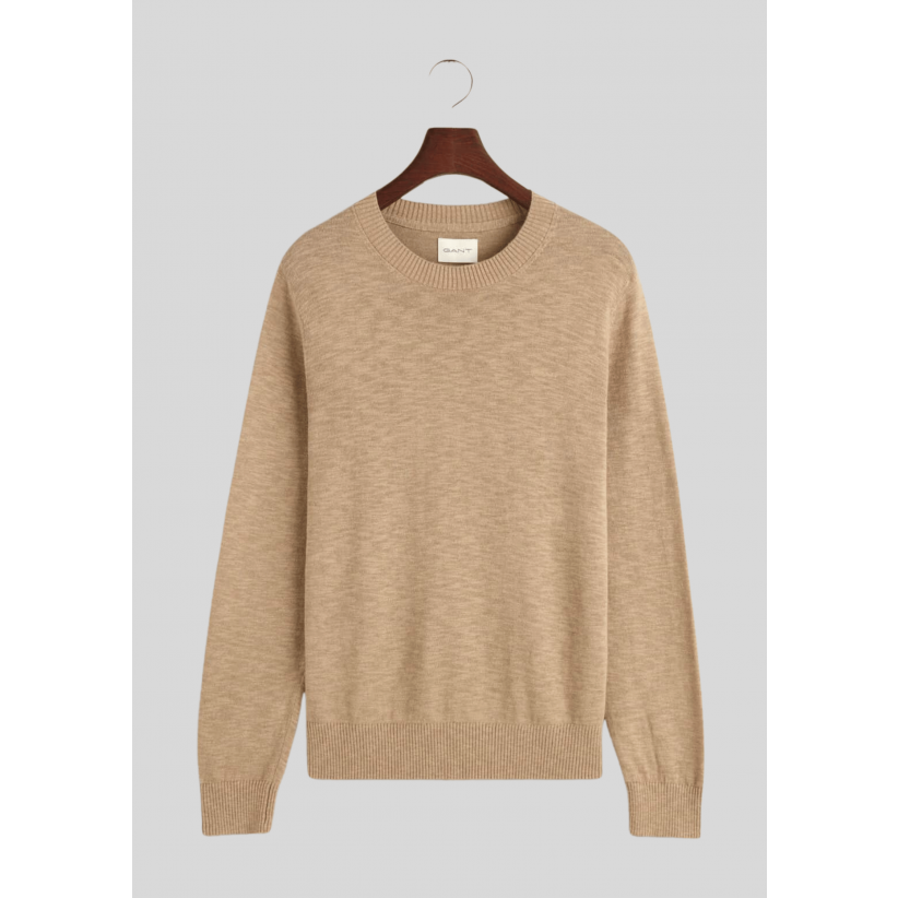Gant, Strik, Bomuld-Hør, Khaki 