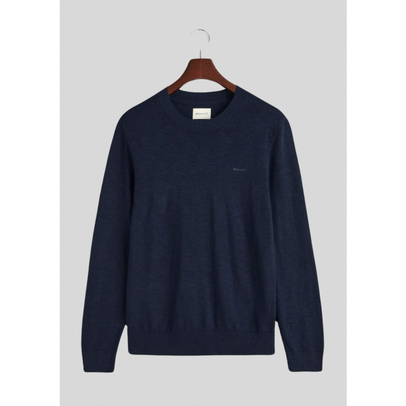 Gant, Strik, Bomuld-Hør, Navy 