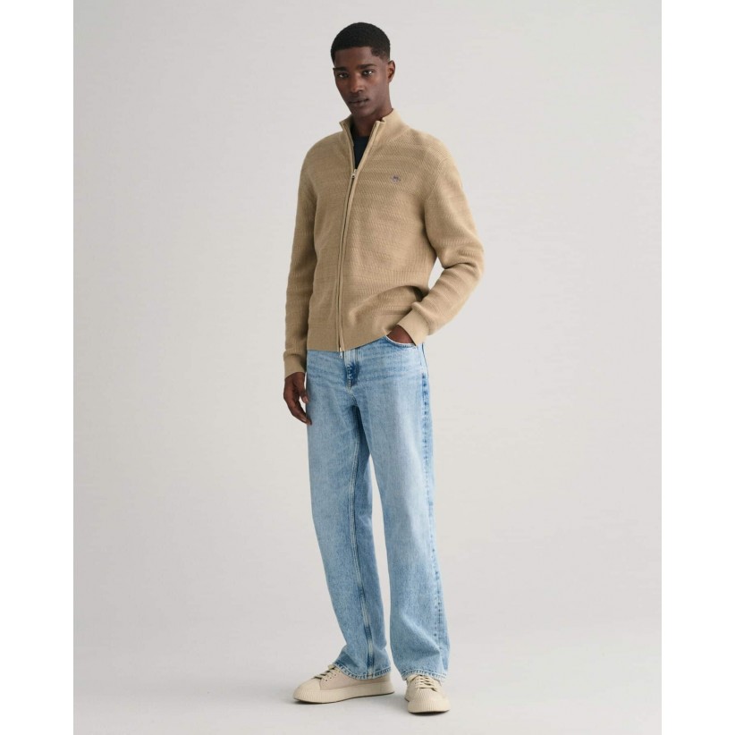 GantStikCardiganStripeTextureSand-01
