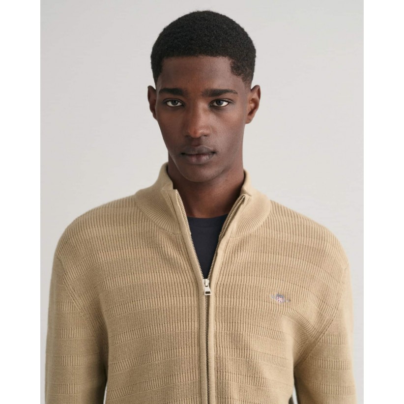 GantStikCardiganStripeTextureSand-01