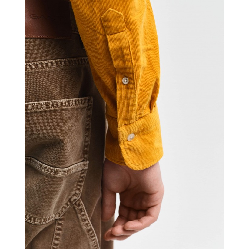 GantSkjorteCorduroyShirtGoldYellow-01