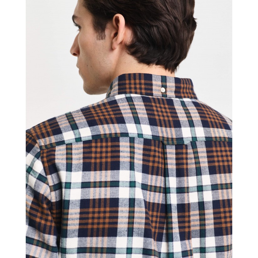 GantSkjortePlaidFlannelShirtCacaoBrownCheck-01