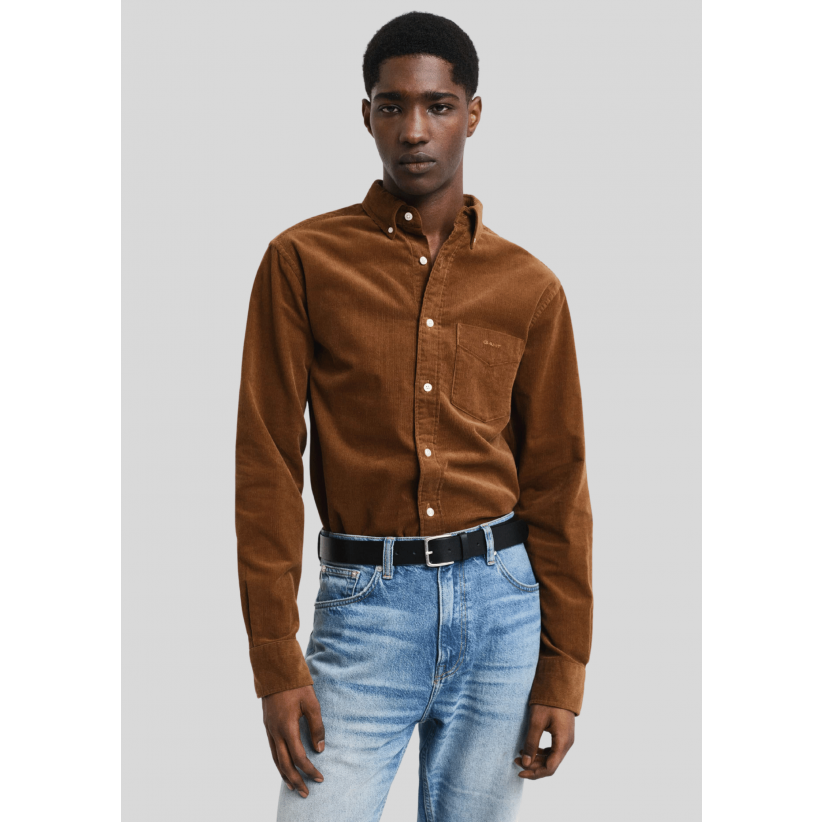 GantSkjorteCorduroyShirtCacaoBrown-01