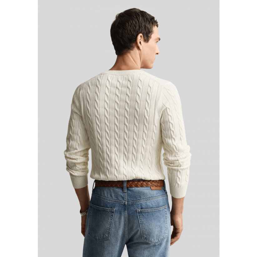 GantStrikCottonCableSweaterCream-01