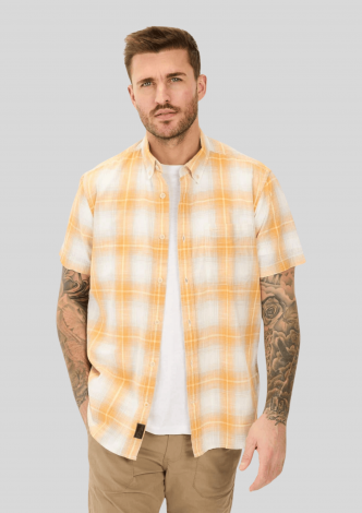 camelactiveskjortesscheckedshirtorange-00