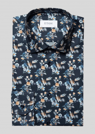 EtonSkjorteContemporaryFloralPrintTwillNavy-20