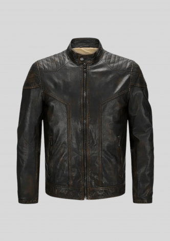 Milestone, Overtøj, Arlington Leather Jacket, Black MilestoneOvertjArlingtonLeatherJacketBlack-20