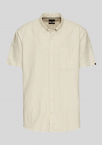 CamelActiveSkjorteSSLinenCottonShirtBeige-20