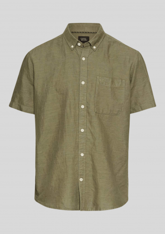 CamelActiveSkjorteSSLinenCottonShirtDarkGreen-20
