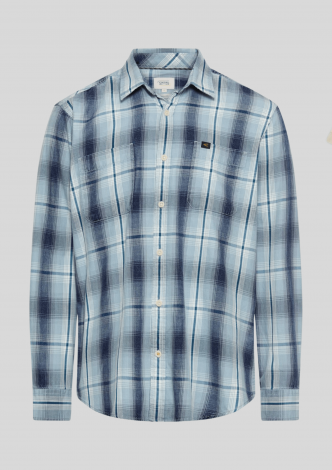 CamelActiveSkjorteCheckedPocketGreyBlue-20