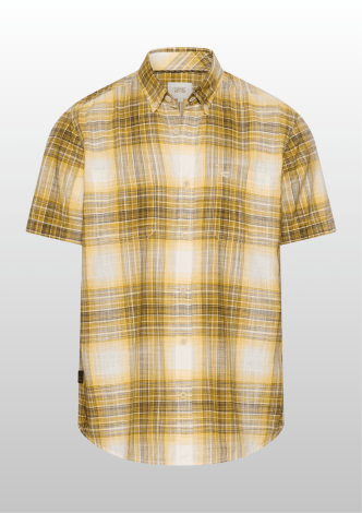 CamelActiveSkjorteSSCottonCheckYellow-20