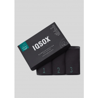 IQ Sox, Strømper, 3-pak Bambus Footies, Black