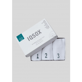 IQ Sox, Strømper, 3-pak Bambus Footies, White