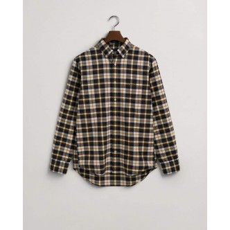GANT, FLANNEL SKJORTE I BRUN