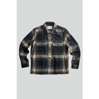 NN07, WILAS 5313 OVERSHIRT I GRØN