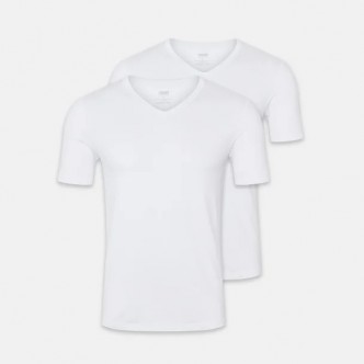 IQ, 2-PAK BAMBUS T-SHIRT M. V-HALS I HVID