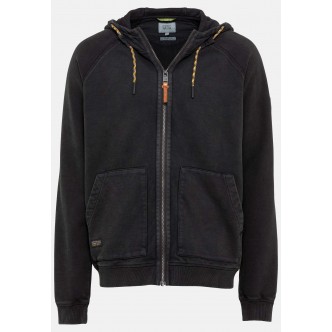 CAMEL ACTIVE, ZIP HOODIE SWEATSHIRT I GRÅ-SORT