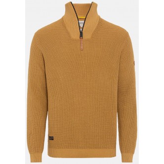 CAMEL ACTIVE, STRIKKET HALFZIP I SAND