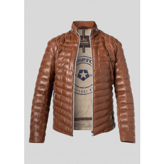 Milestone, Overtøj, Malik Leather Jacket, Cognac