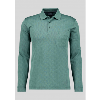 Ragman, Polo Langærmet, Microfiber Jacqaurd, Moss Green 