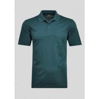 Ragman, Polo, Microfiber Fine Stripes, Green